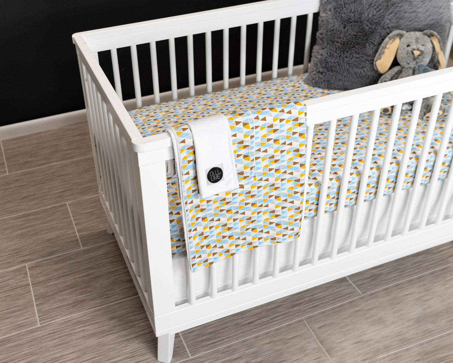 Blue Banners Marching Deluxe Crib Bedding Set