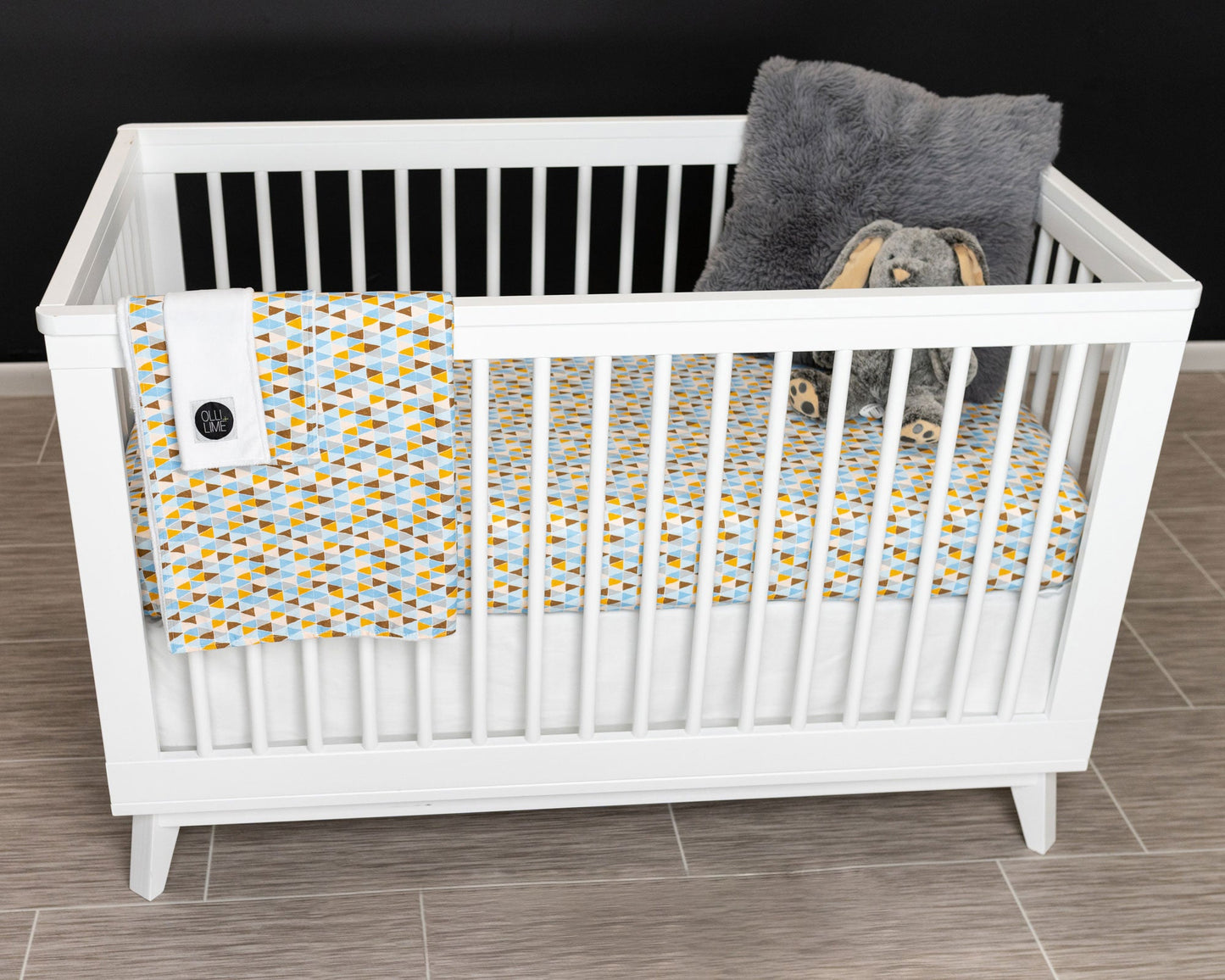 Blue Banners Marching Deluxe Crib Bedding Set