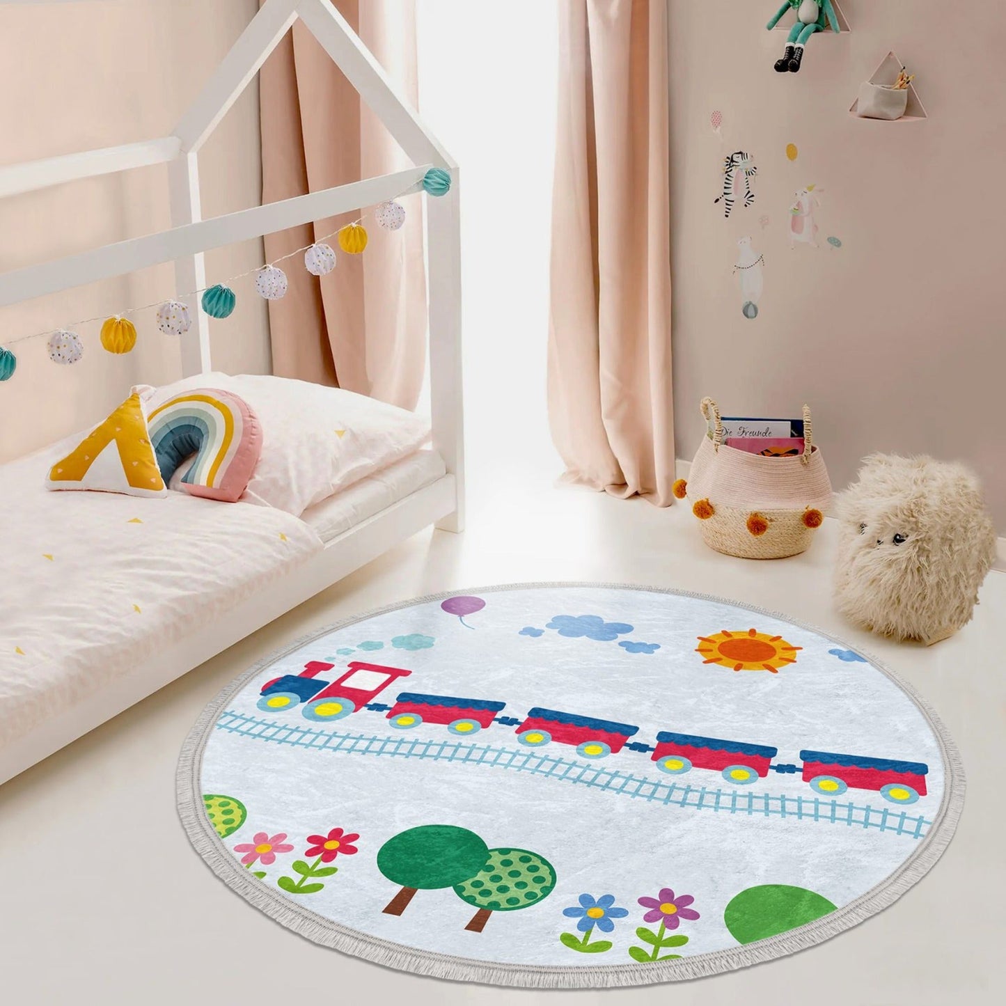 Train - Round Rug for Nursery