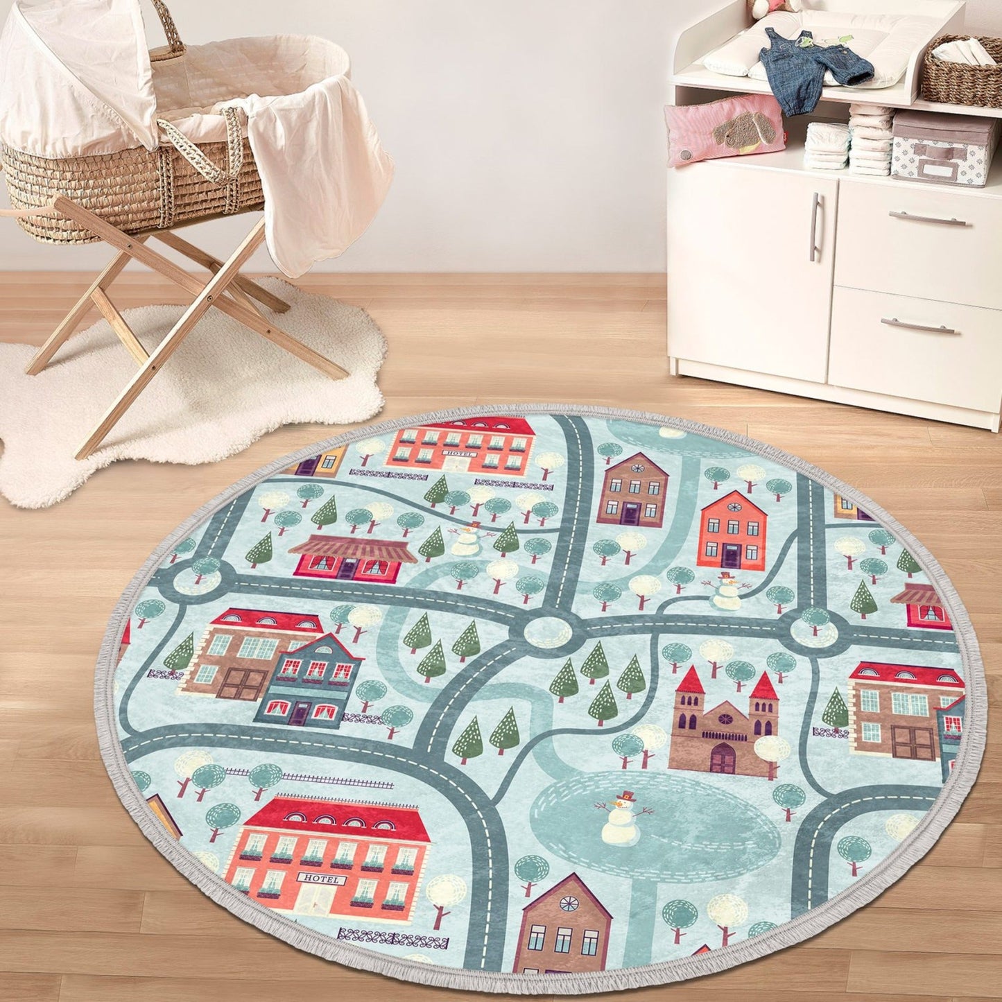 City Map Nursery Rug (multiple sizes)