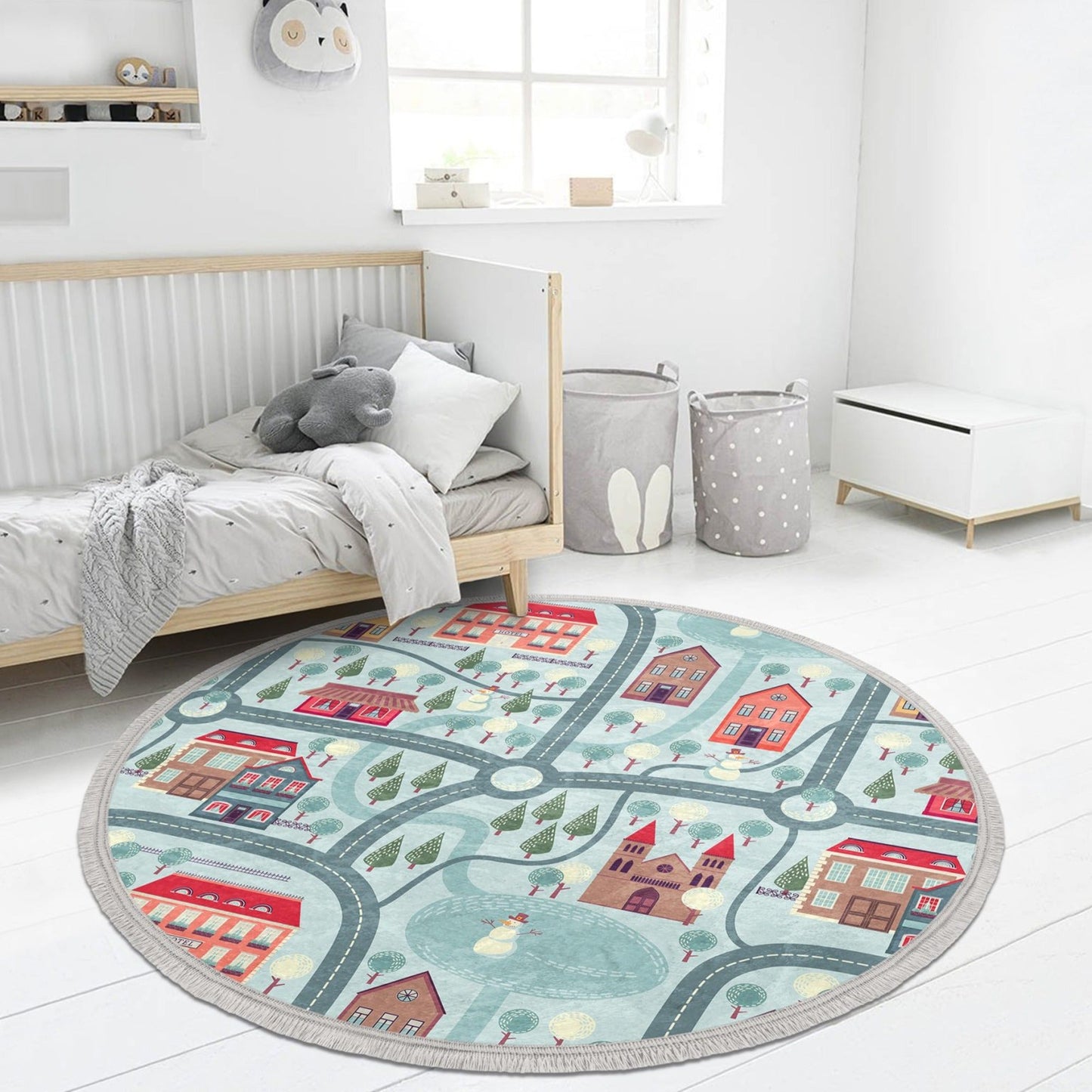 City Map Nursery Rug (multiple sizes)