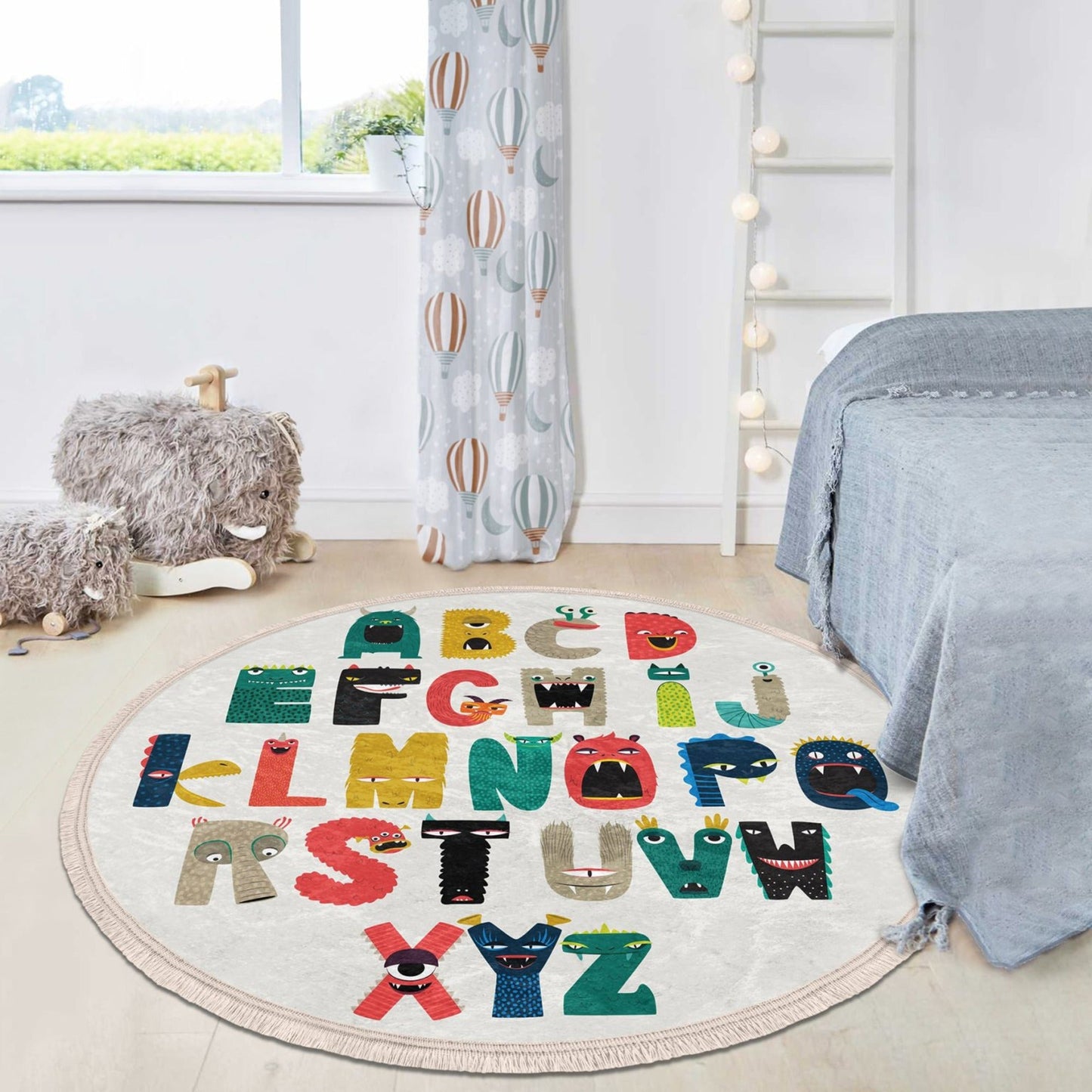 Letters Print Nursery Rug