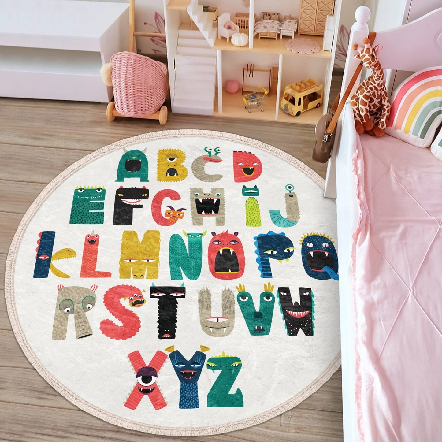 Letters Print Nursery Rug