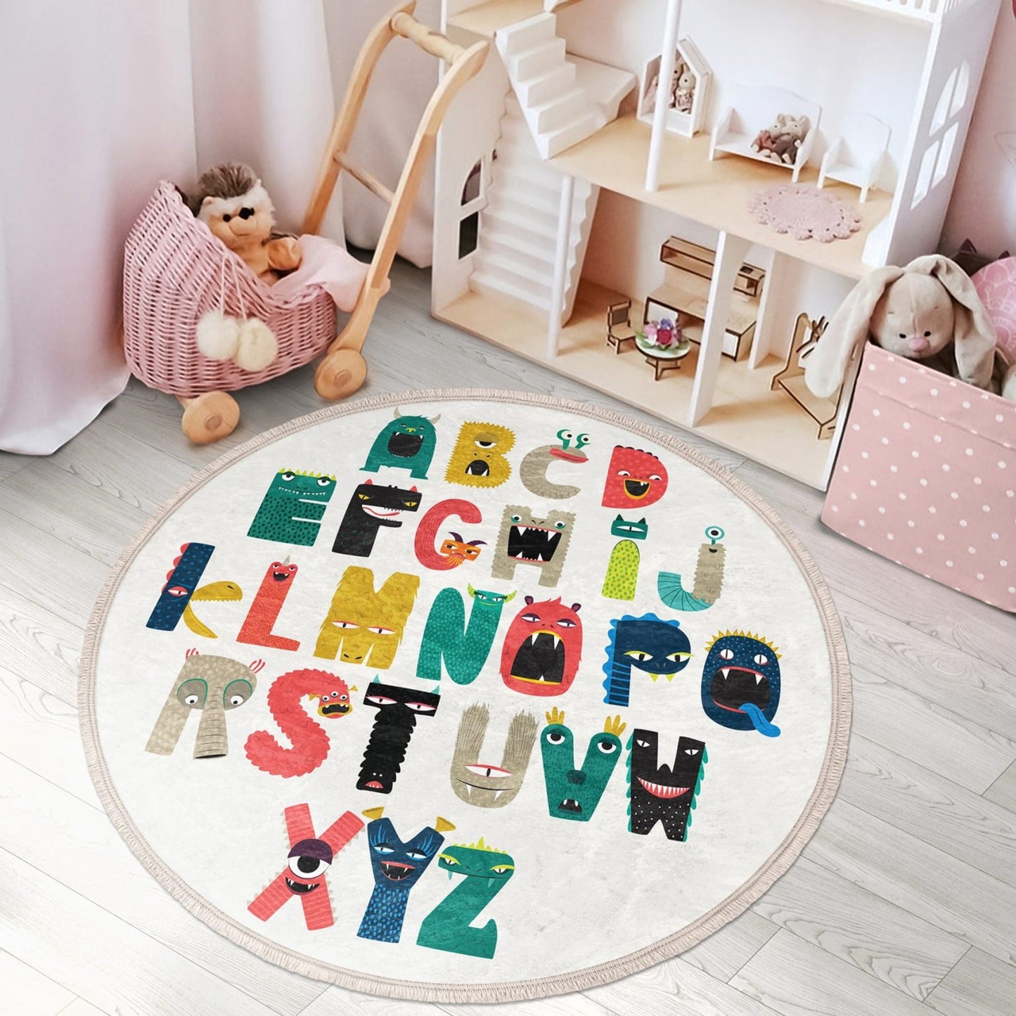 Letters Print Nursery Rug