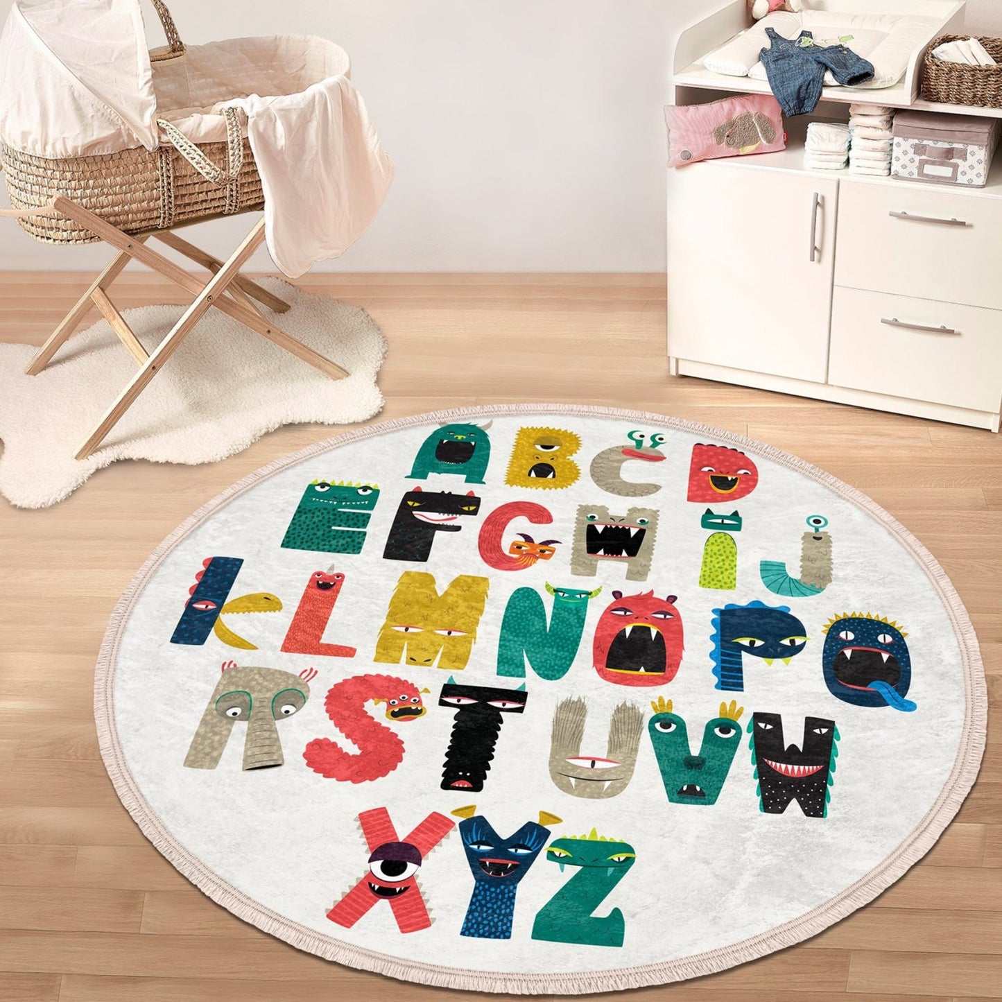 Letters Print Nursery Rug