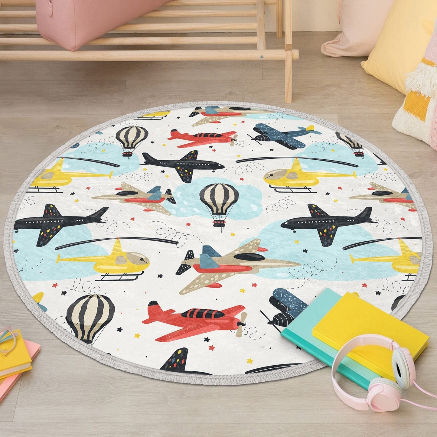 Airplane Nursery/Kids room rug (multiple sizes)