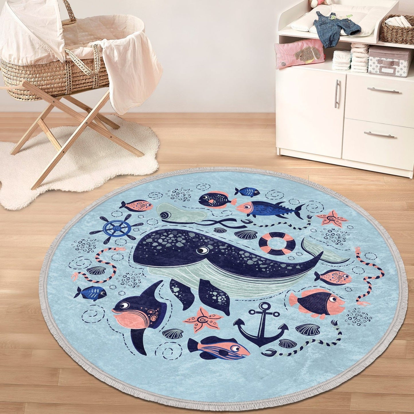 Ocean Animals Nursery Rug (multiple sizes)