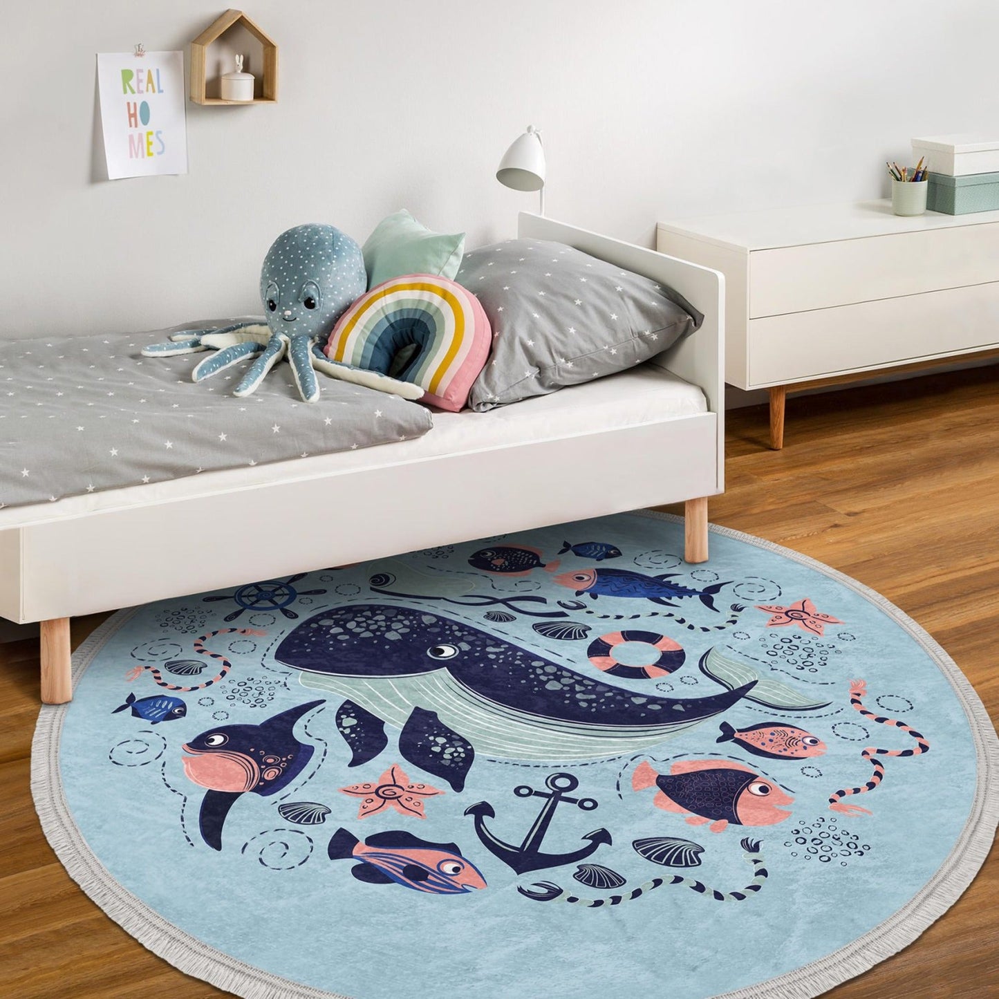 Ocean Animals Nursery Rug (multiple sizes)