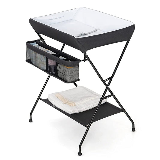 Black Folding Wide Nursery Diaper Baby  Changing Table