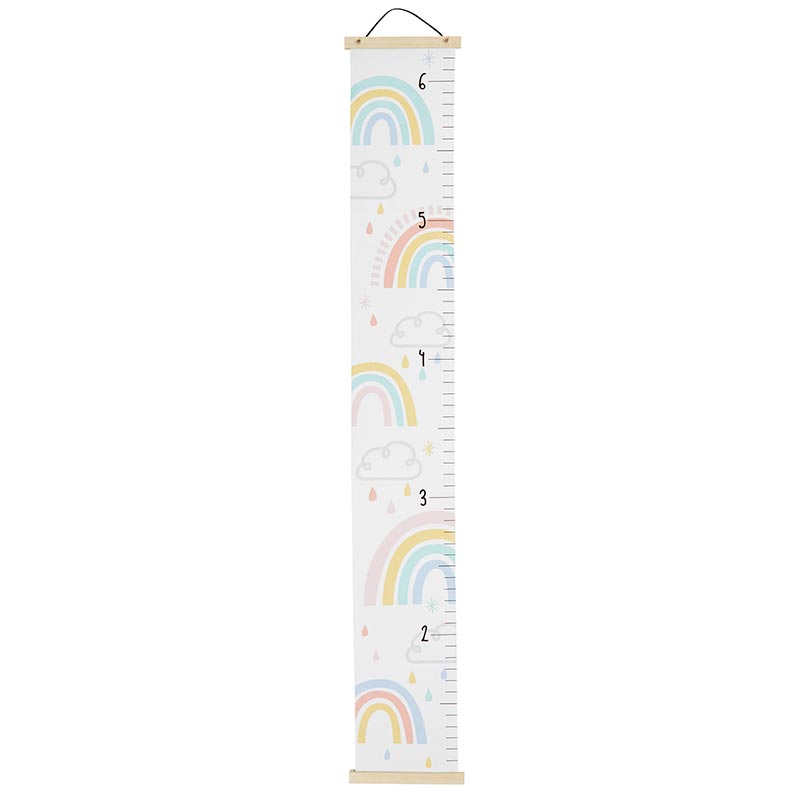 Rainbow 🌈 Kids Growth Chart | 65" Long Hanging Canvas Height Chart |