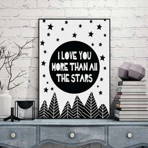 I love you/stars Nursery/Kids wall decor (unframed) multiple sizes