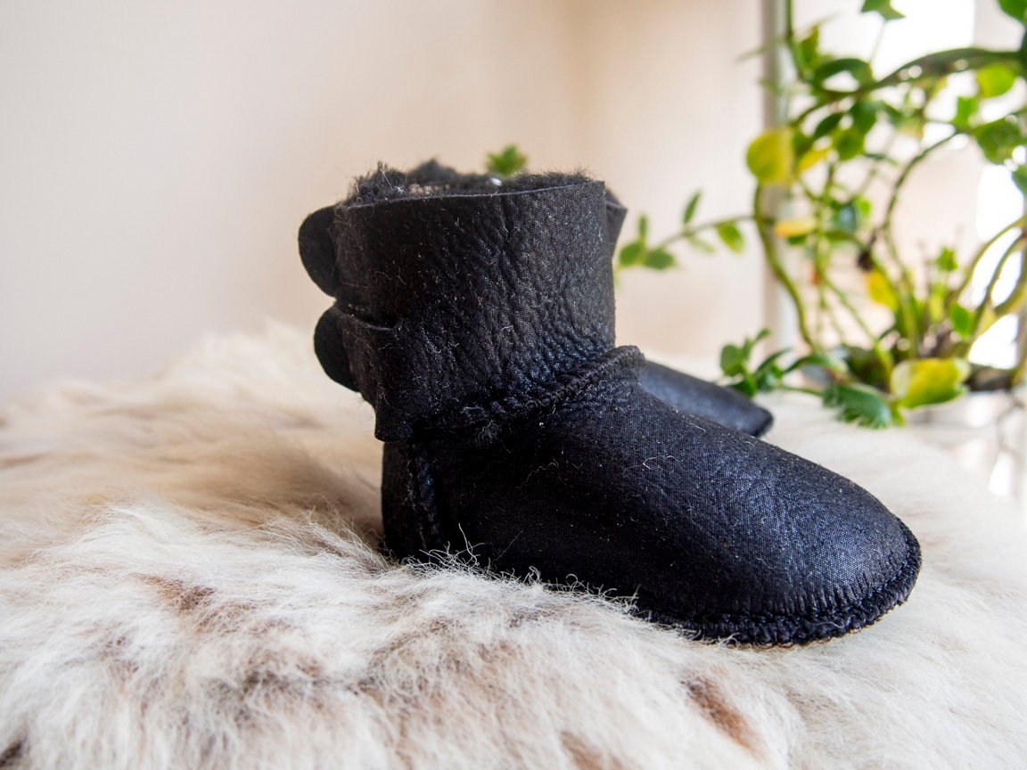 Baby Black Sheepskin Boots