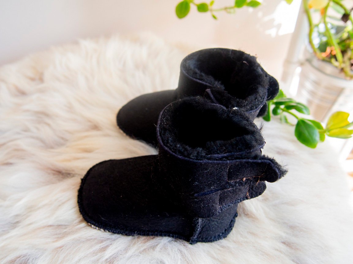 Baby Black Sheepskin Boots