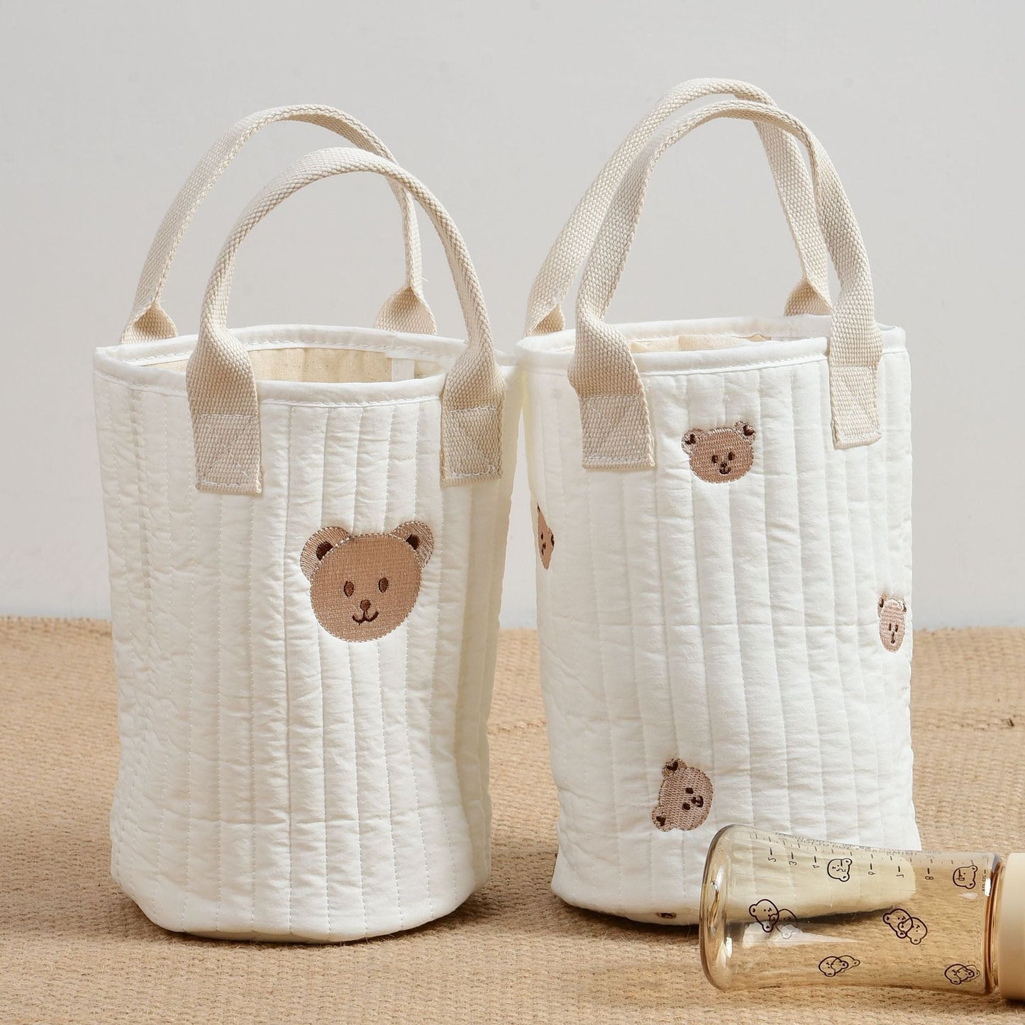 Baby Embroidered Pattern Baby Bottle Storage Mommy Handbag With