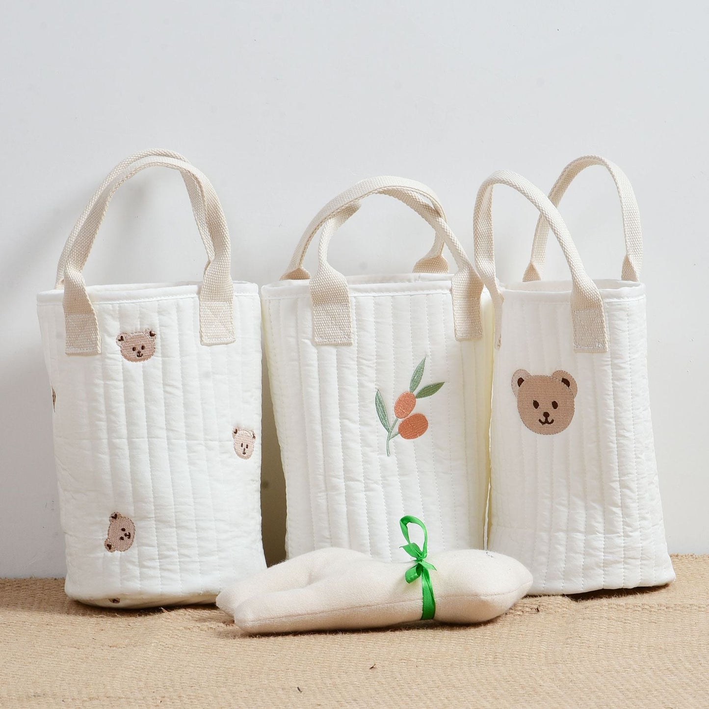 Baby Embroidered Pattern Baby Bottle Storage Mommy Handbag With