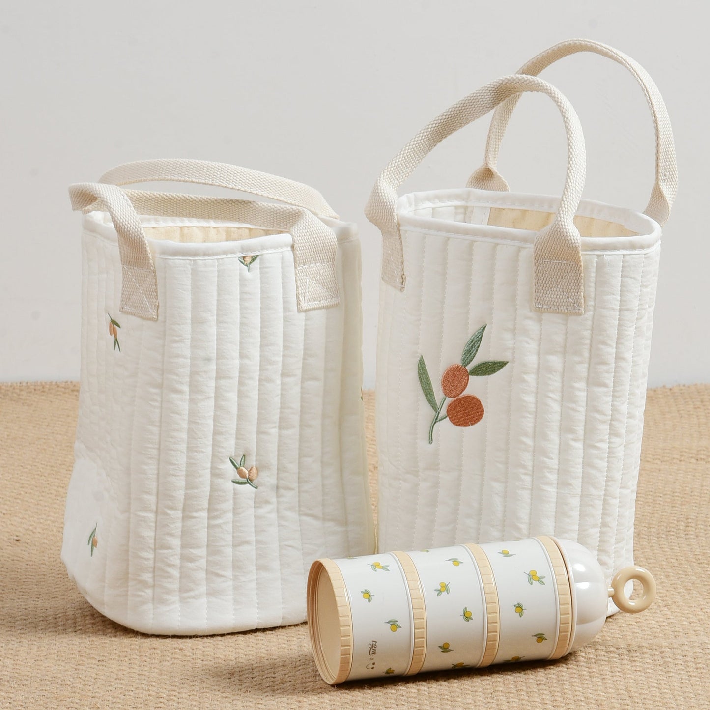 Baby Embroidered Pattern Baby Bottle Storage Mommy Handbag With